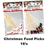 Christmas Food Picks 12cm, 16 Piece